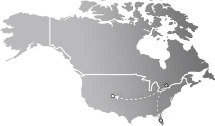 Carte de l’Amérique du Nord