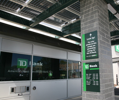 TD bank store with solar panels