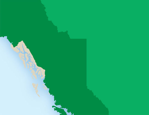 map of B.C., Yukon