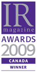 IR Magazine Awards 2009 - Canada Winner