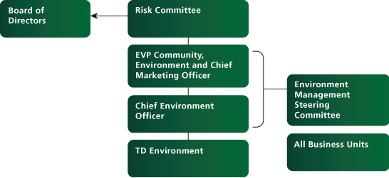 TD’s environmental governance structure
