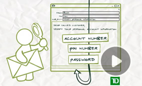 Image of TD’s animated video about online ‘phishing’ scams