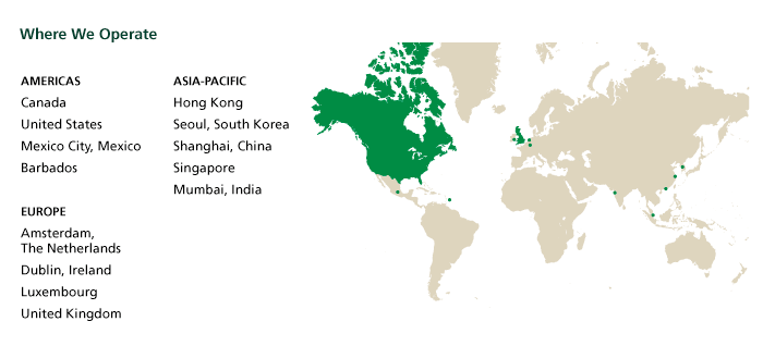 TD global map of where we operate
