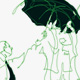 Illustration of people with an umbrella