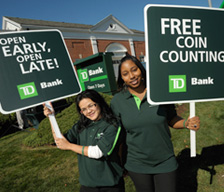 TD employees holding signs