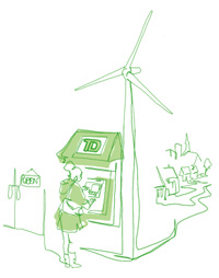 Illustration of ABM and wind turbine