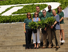 Photo of TD employees holding plants